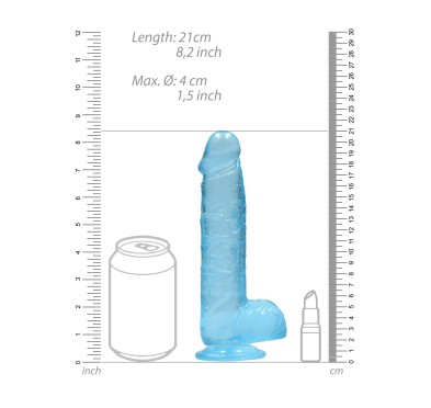 Dildo gumowe silikonowe żylaste z przyssawką 21 cm